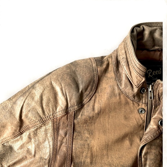 Reed Sportswear Vintage/Retro Brown Genuine Leather Jacket Size 38 Unisex - Picture 13 of 16